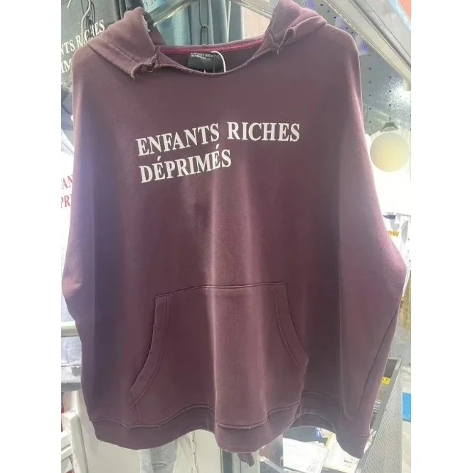 Other Unisex Burgundy Enfants Riches Déprimés Hoodie Brown - 1