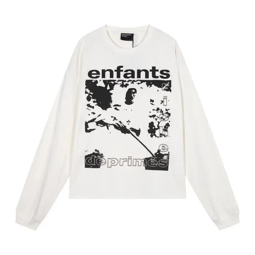 Other Unisex White Enfants Deprimés Long Sleeve T-Shirt White - 1