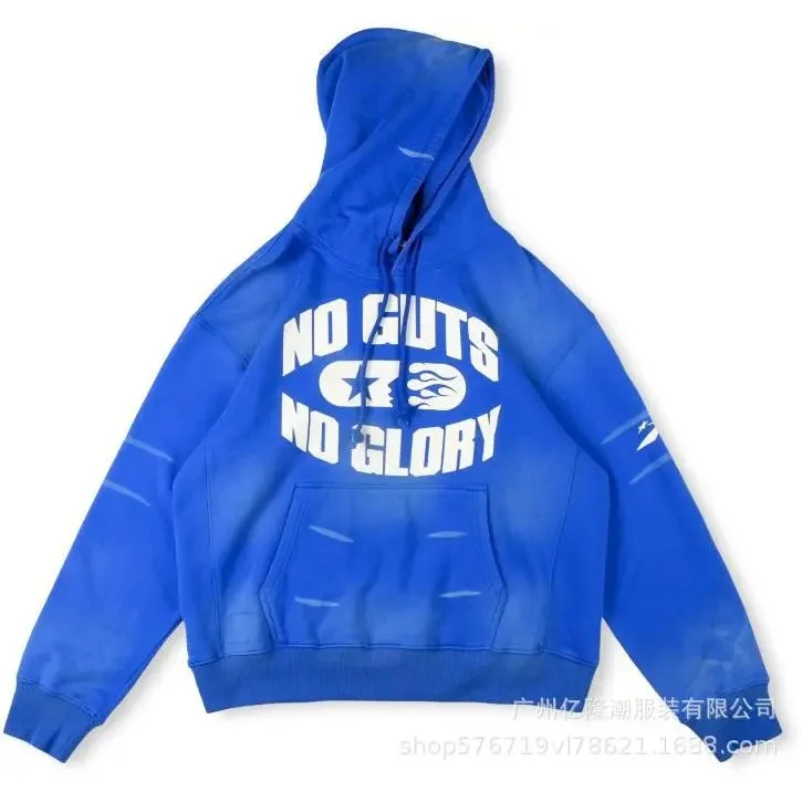 Other Blue 'No Guts No Glory' Hoodie Sweatshirt Blue - 1