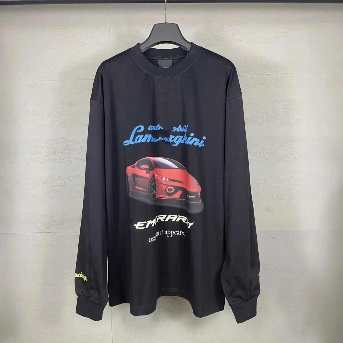 Other Black Lamborghini Emirati Long Sleeve T-Shirt Black - 1