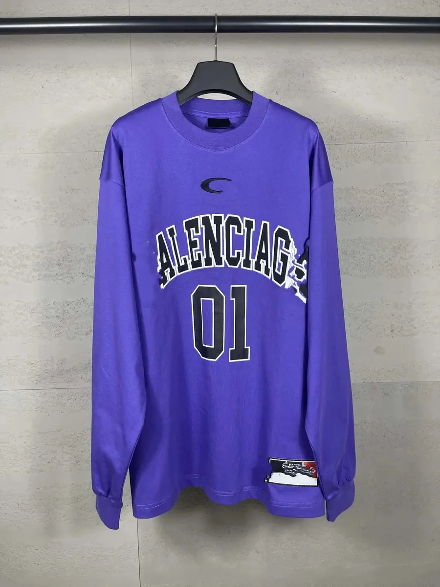 Balenciaga Balenciaga Purple '01' Long Sleeve T-Shirt Purple - 1