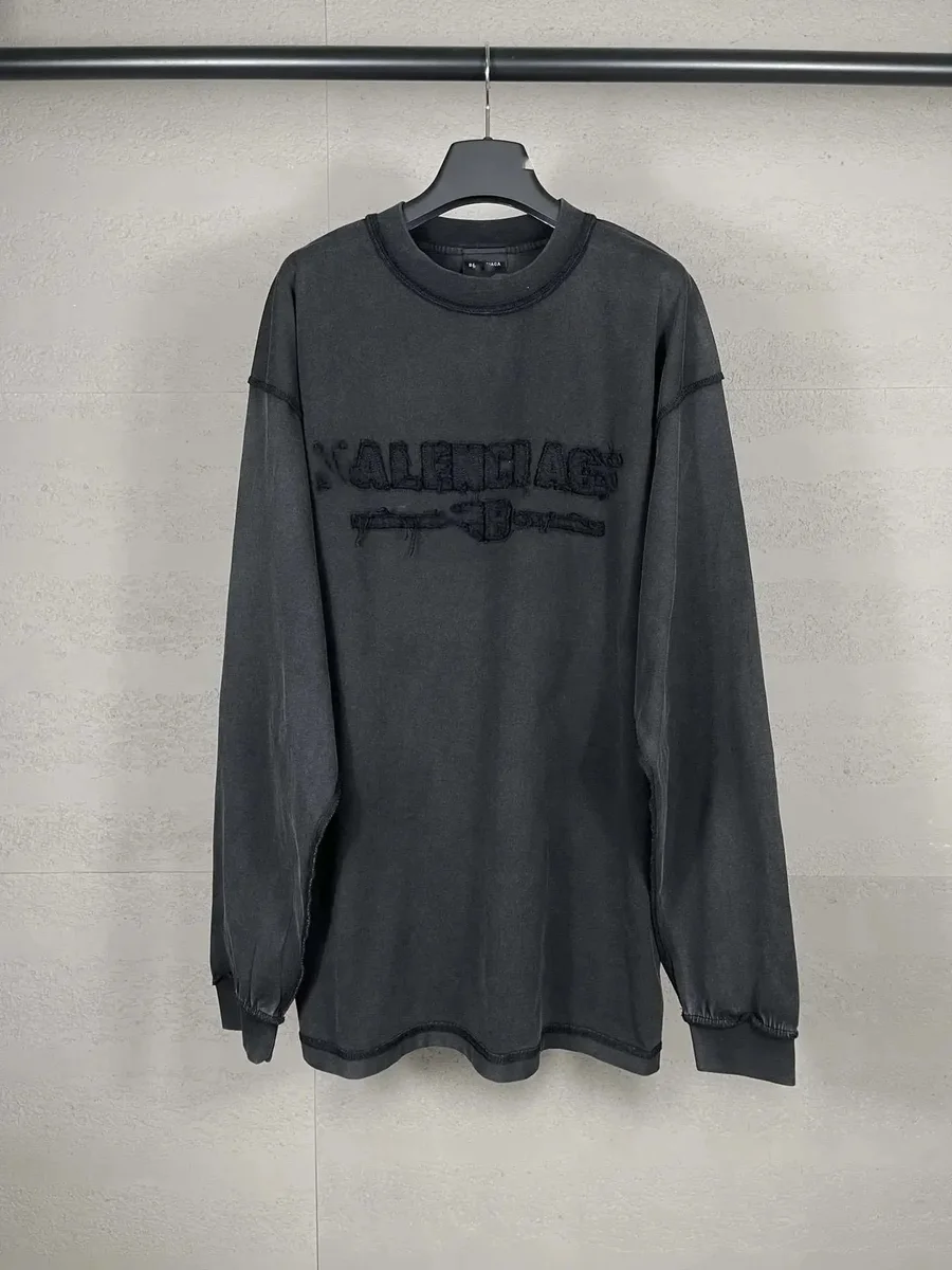 Balenciaga Balenciaga Triple S Oversized T-Shirt 5075 Washed Black Black - 1