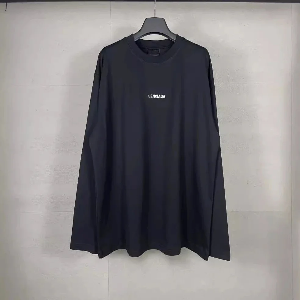 Balenciaga Balenciaga Oversized LencIaga Black Long-Sleeve T-Shirt Black - 1