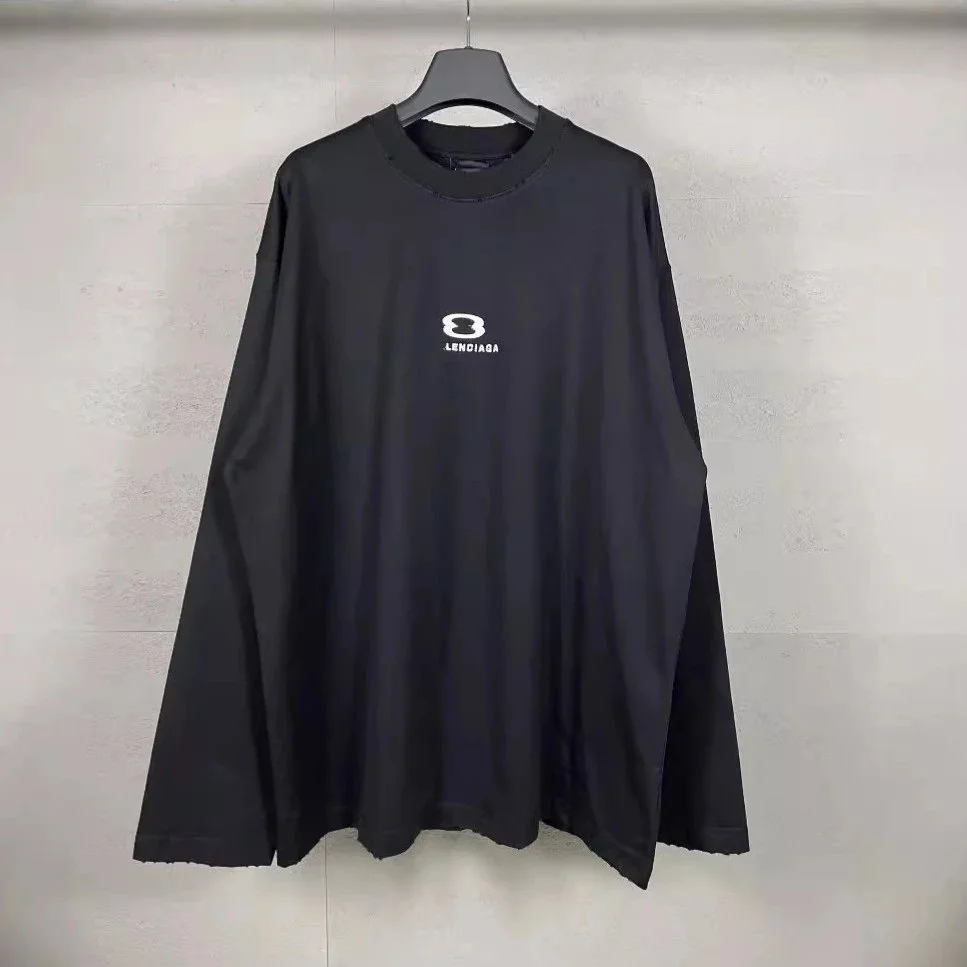 Balenciaga Balenciaga Oversized Logo T-Shirt Black Black - 1