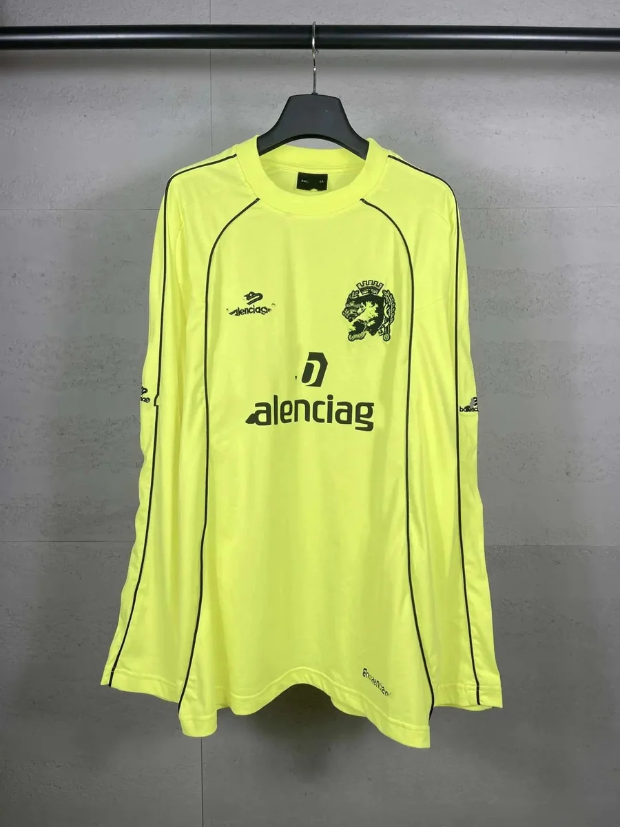 Balenciaga Balenciaga Neon Yellow Alenciag Long Sleeve T-Shirt Yellow - 1