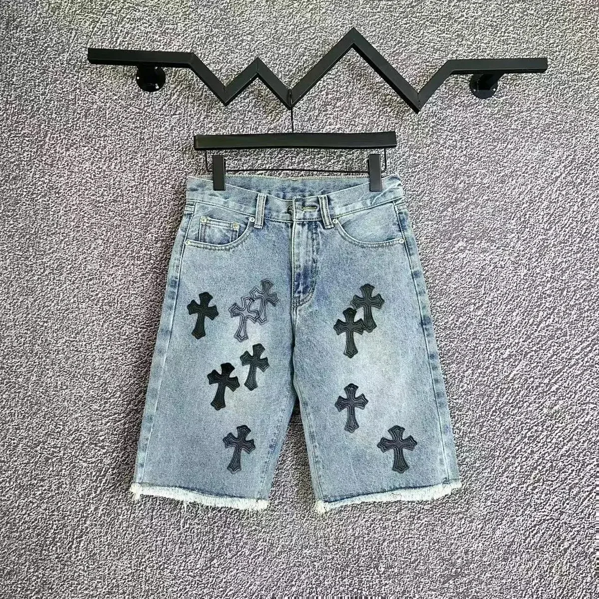 Chrome Hearts Chrome Hearts Cross Embroidered Denim Shorts Blue - 1