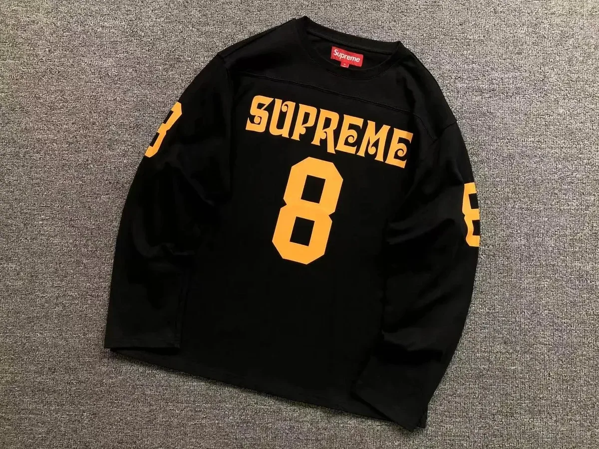 Supreme Supreme Box Logo Number 8 Black Long Sleeve T-Shirt Black - 1