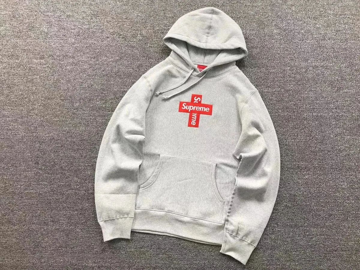 Supreme Supreme Box Logo Cross Grey Hoodie Grey - 1