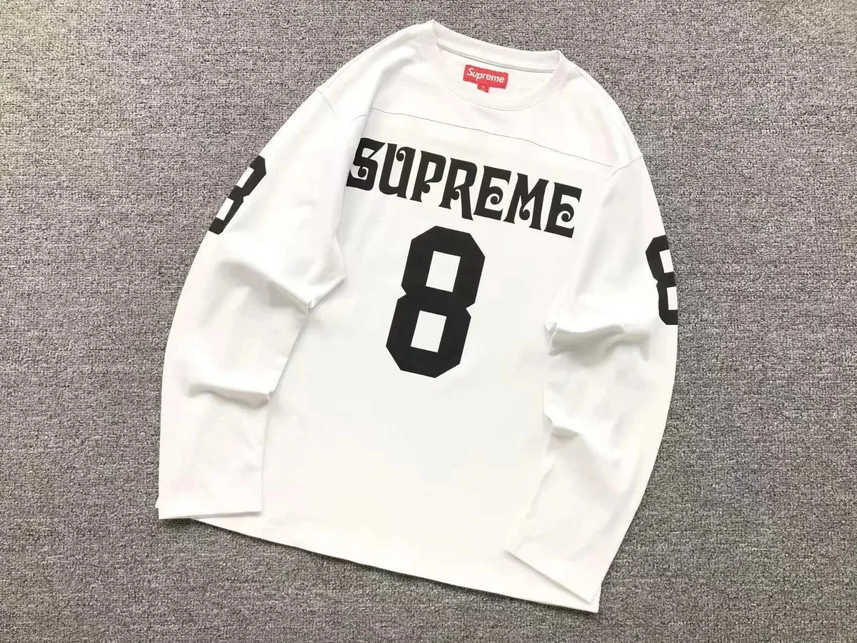Supreme Supreme Box Logo White Long Sleeve Football Jersey White - 1