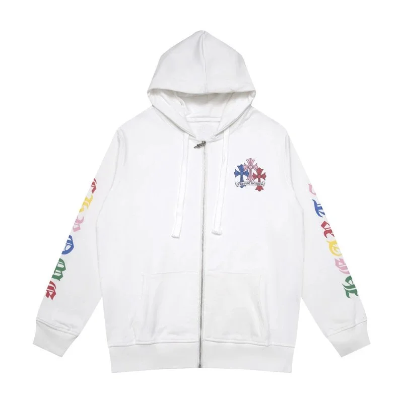 Chrome Hearts Chrome Hearts Rainbow Cross Zip-Up Hoodie White White - 1