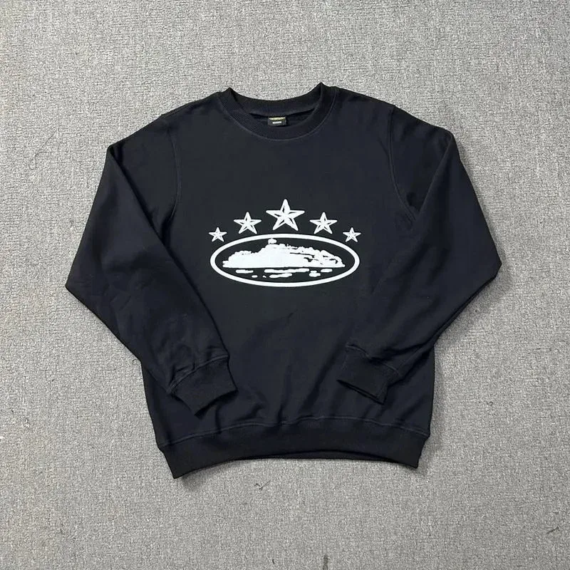 Other Black Crewneck Sweatshirt with Star & Ship Graphic Black - 1
