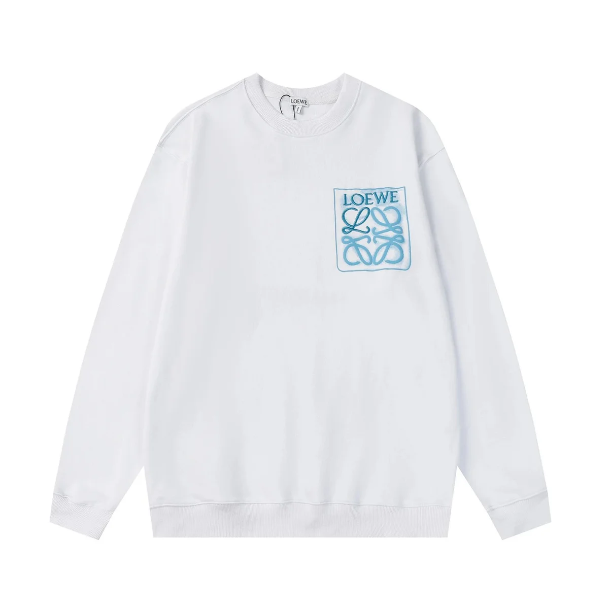 Loewe Loewe White Anagram Embroidered Crewneck Sweatshirt White - 1