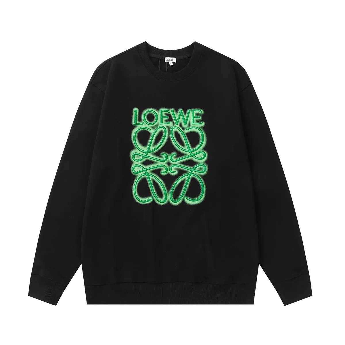 Loewe Loewe Green Anagram Black Sweatshirt Black - 1
