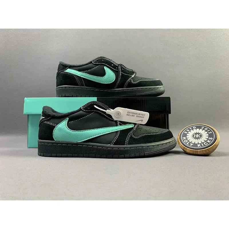 Jordan Nike Air Jordan 1 Low Black/Tiffany Blue Sneakers Black - 1
