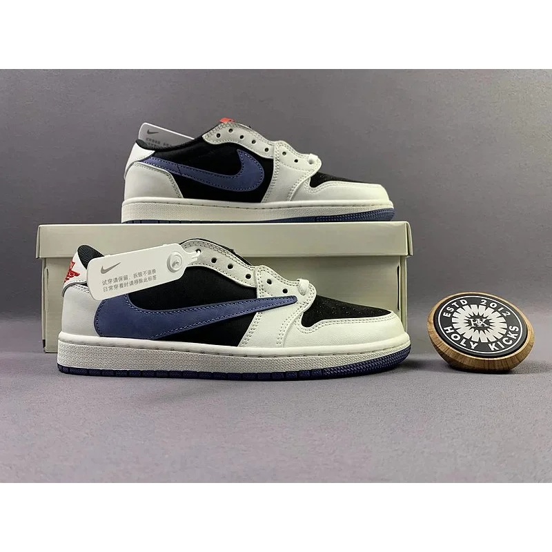 Jordan Nike Air Jordan 1 Low Black/Blue Sail Sneakers Black - 1