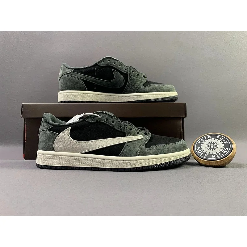 Jordan Nike Air Jordan 1 Low Dark Olive/White Sneakers Green - 1