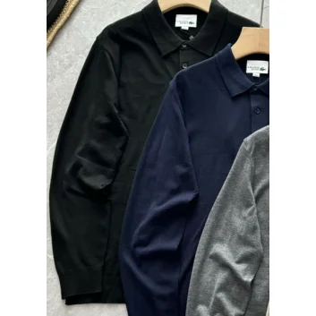 Other Polo Shirt B-4 Black Long-Sleeve Knit Top Black - 1