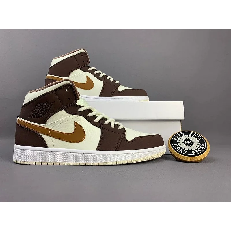 Jordan Nike Air Jordan 1 Mid Chocolate Brown Sail Sneakers Brown - 1
