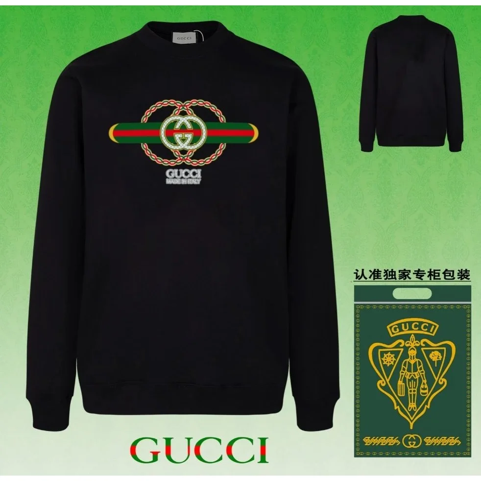 Gucci Gucci GG Logo Crewneck Sweatshirt Black Black - 1
