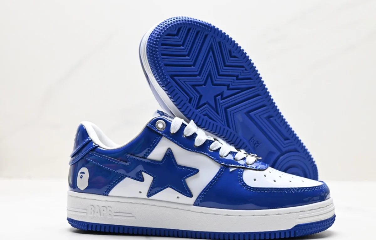 A Bathing Ape A Bathing Ape BAPE STA Blue & White Sneakers Blue - 1