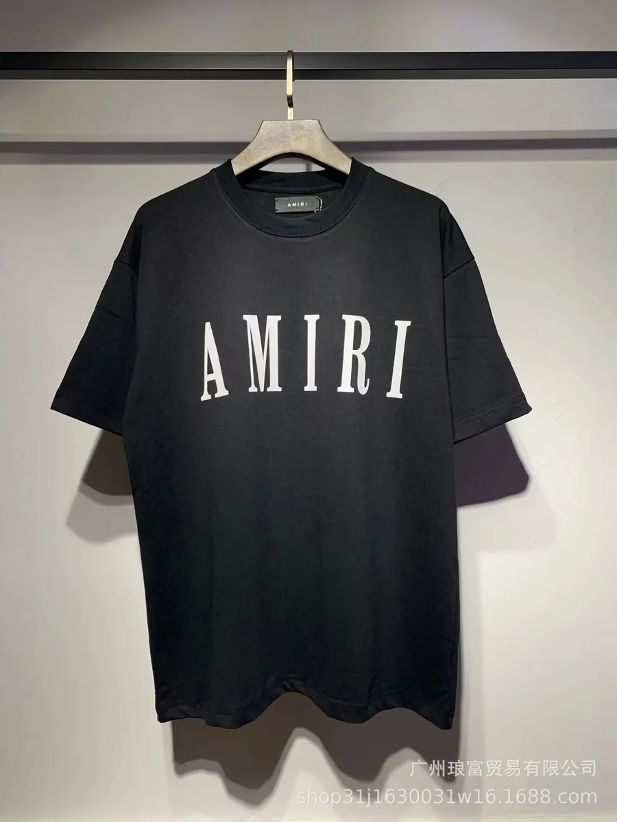 Amiri Amiri Black White Logo T-Shirt Black - 1