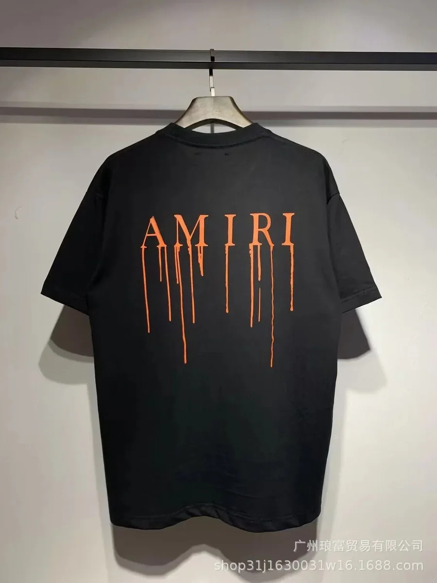 Amiri Amiri Drip Logo Black T-Shirt Black - 1