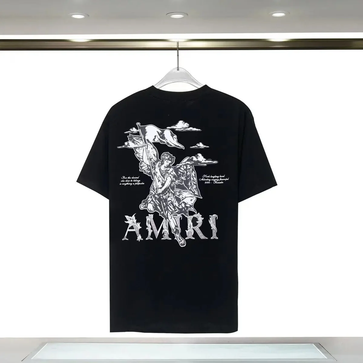 Amiri Amiri Black Angel Print T-Shirt Black - 1
