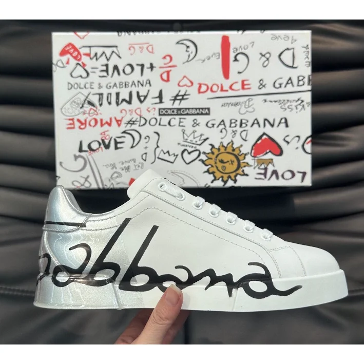 Dolce & Gabbana Dolce & Gabbana D&G Family Signature Script White Sneakers White - 1