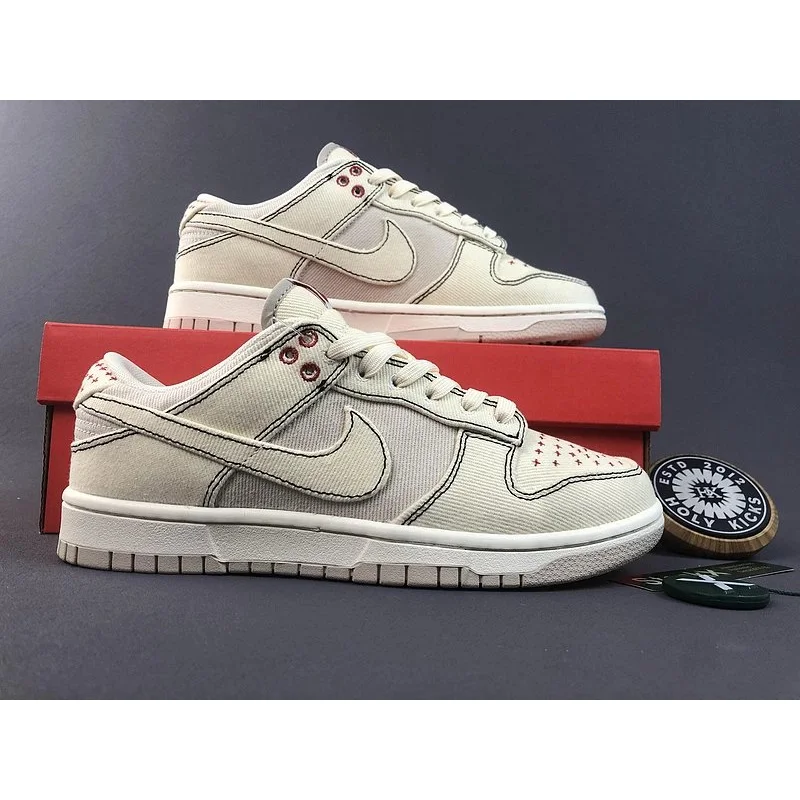 Nike Nike Dunk Low Canvas Sail/University Red Sneakers White - 1