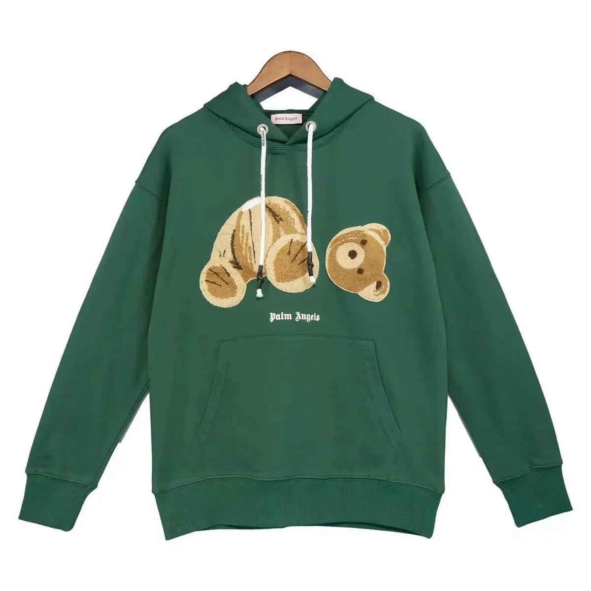 Palm Angels Palm Angels Bear Green Hoodie Green - 1