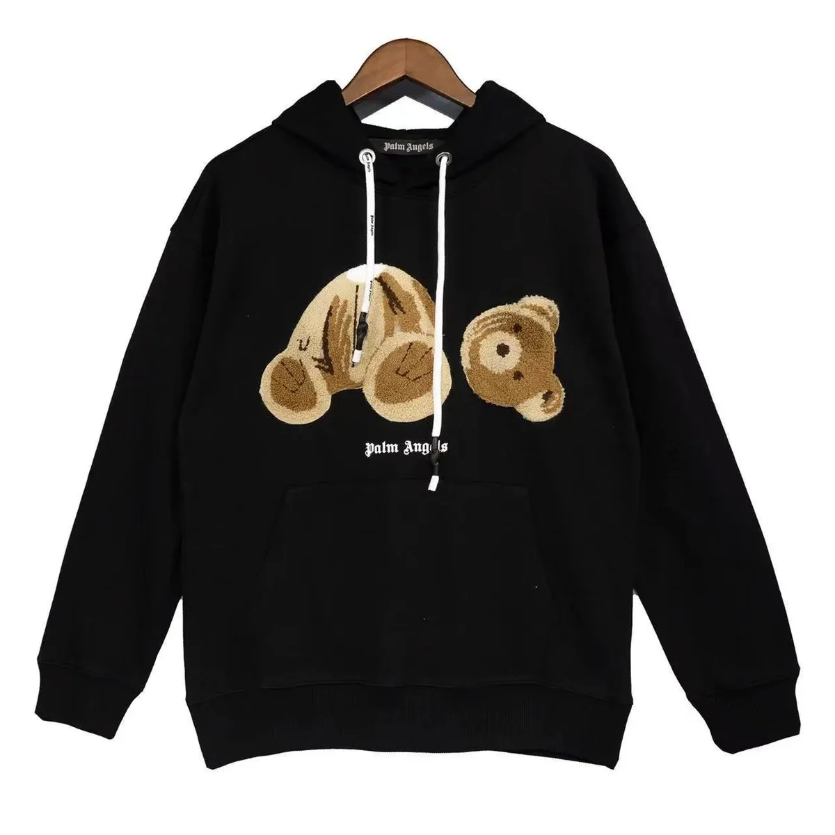 Palm Angels Palm Angels Bear Black Hoodie Black - 1
