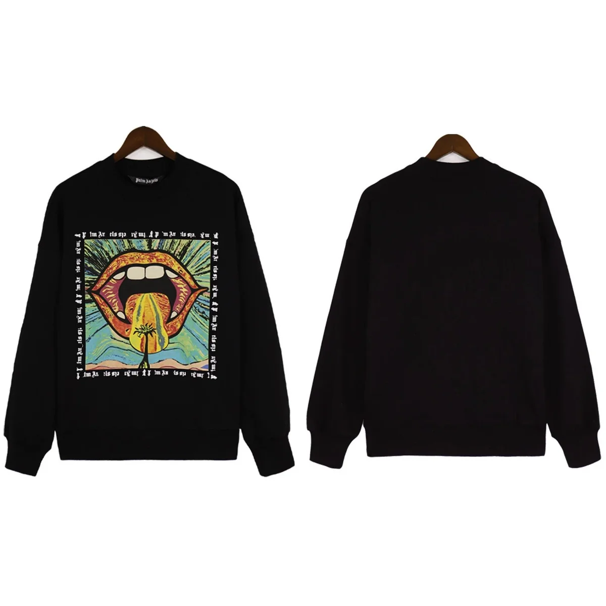 Other Black Psychedelic Print Crewneck Sweatshirt Black - 1