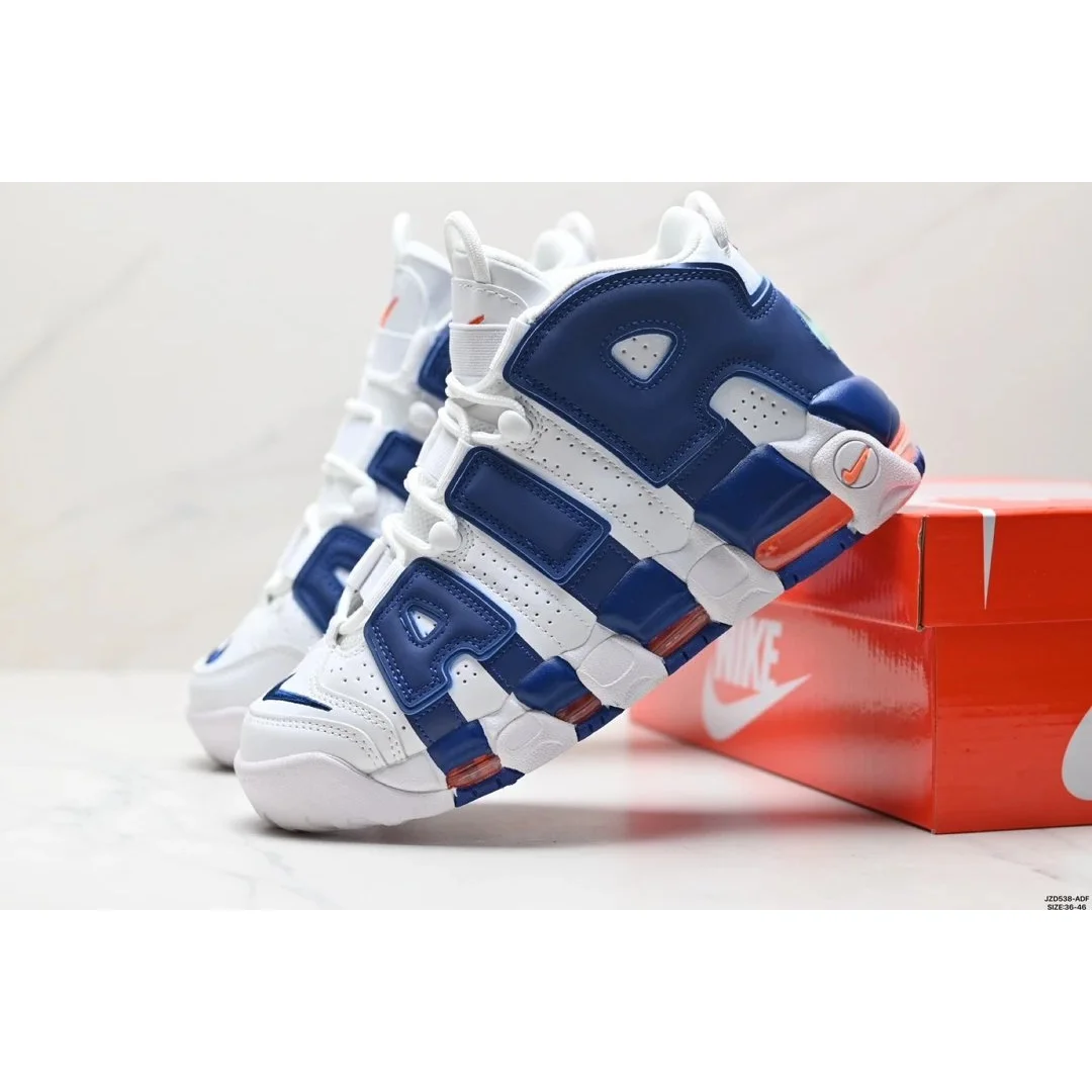 Nike Nike Air More Uptempo White/Blue Sneakers Blue - 1