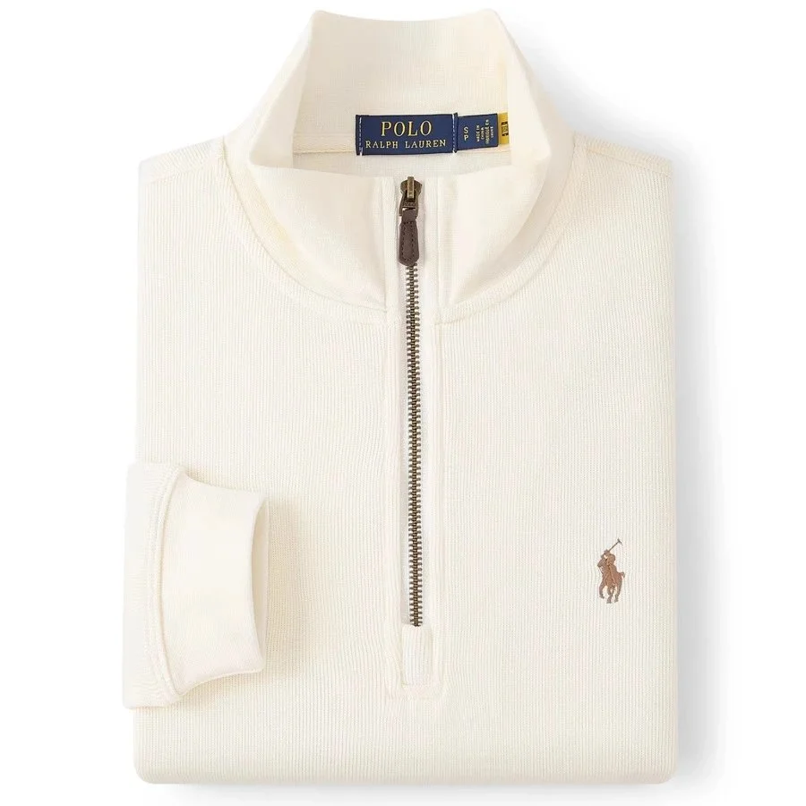 Polo Ralph Lauren Polo Ralph Lauren Classic Logo Half-Zip Sweater Cream Cream - 1
