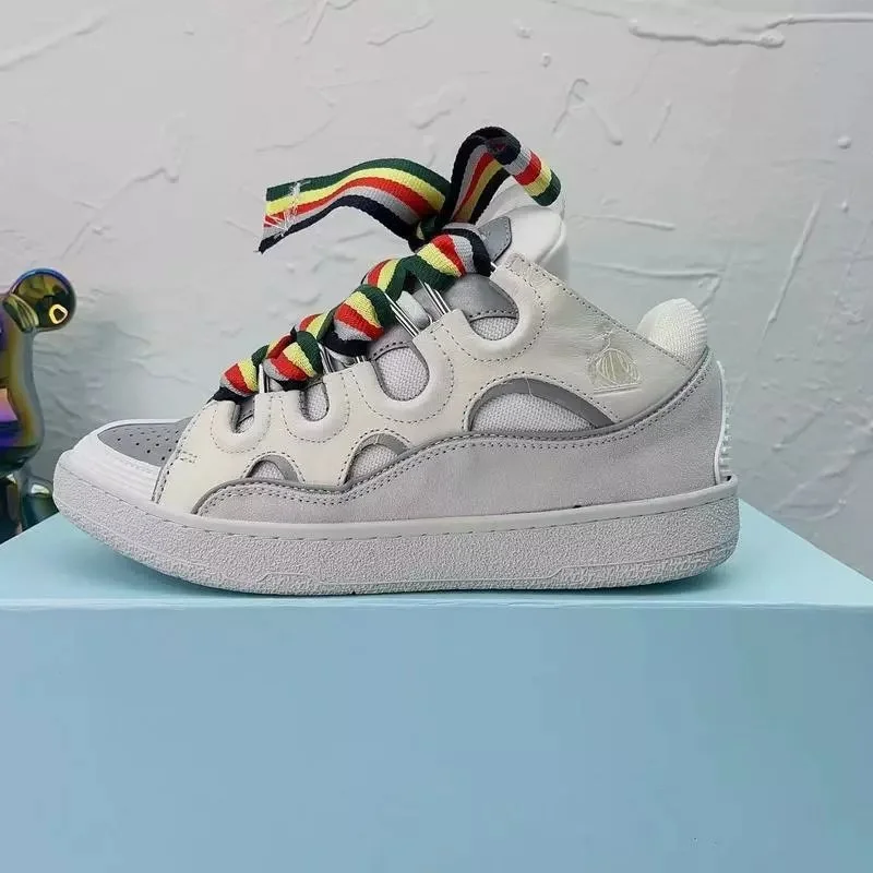 Other Unisex White & Multi-Color Striped Sneakers White - 1