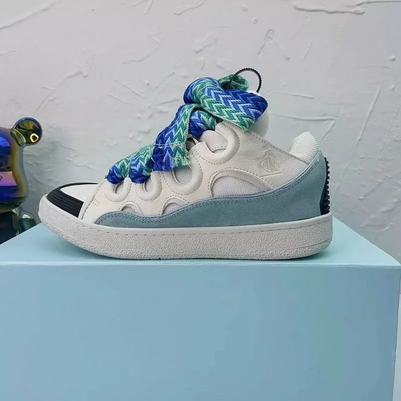 Other Unbranded White & Blue Sneakers with Wavy Design White - 1