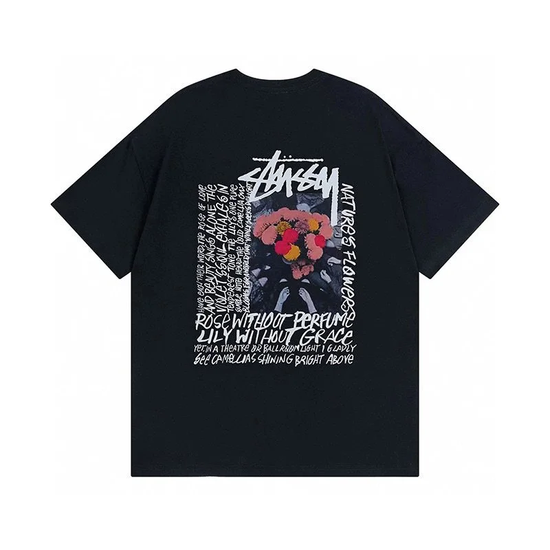 Stussy Stussy Nature's Flowers Black T-Shirt Black - 1