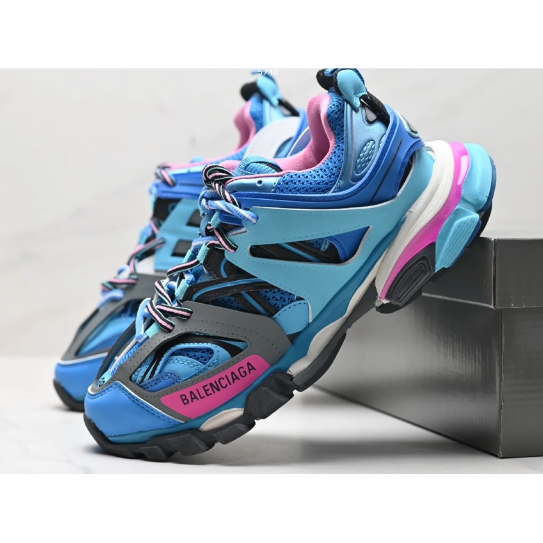Balenciaga Balenciaga Track BAPE STA Blue/Pink Sneakers Blue - 1