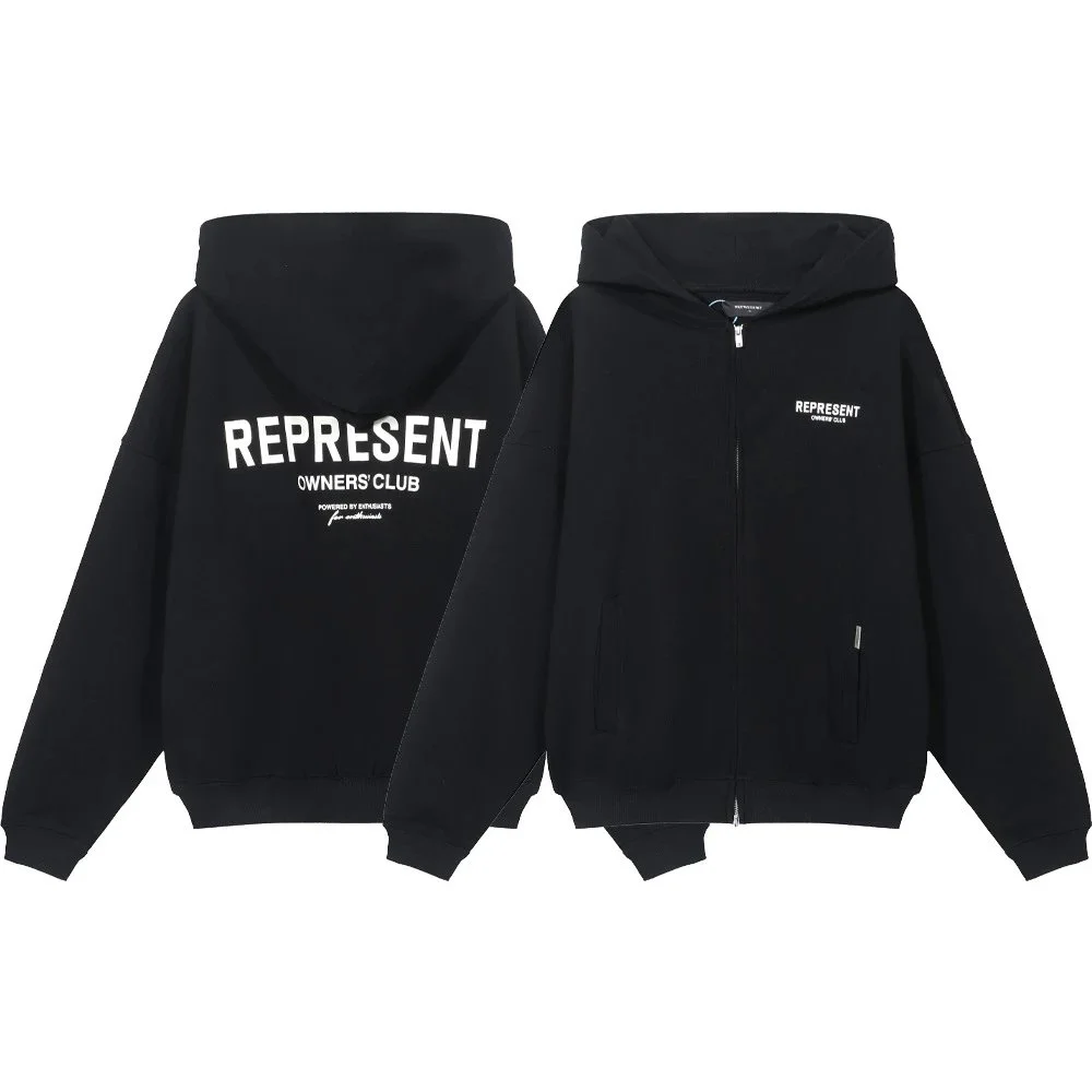 Represent Represent Owners Club Black Zip-Up Hoodie Black