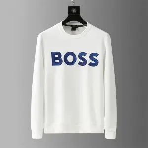 Hugo Boss Hugo Boss BOSS White Sweatshirt with Blue Logo White - 1