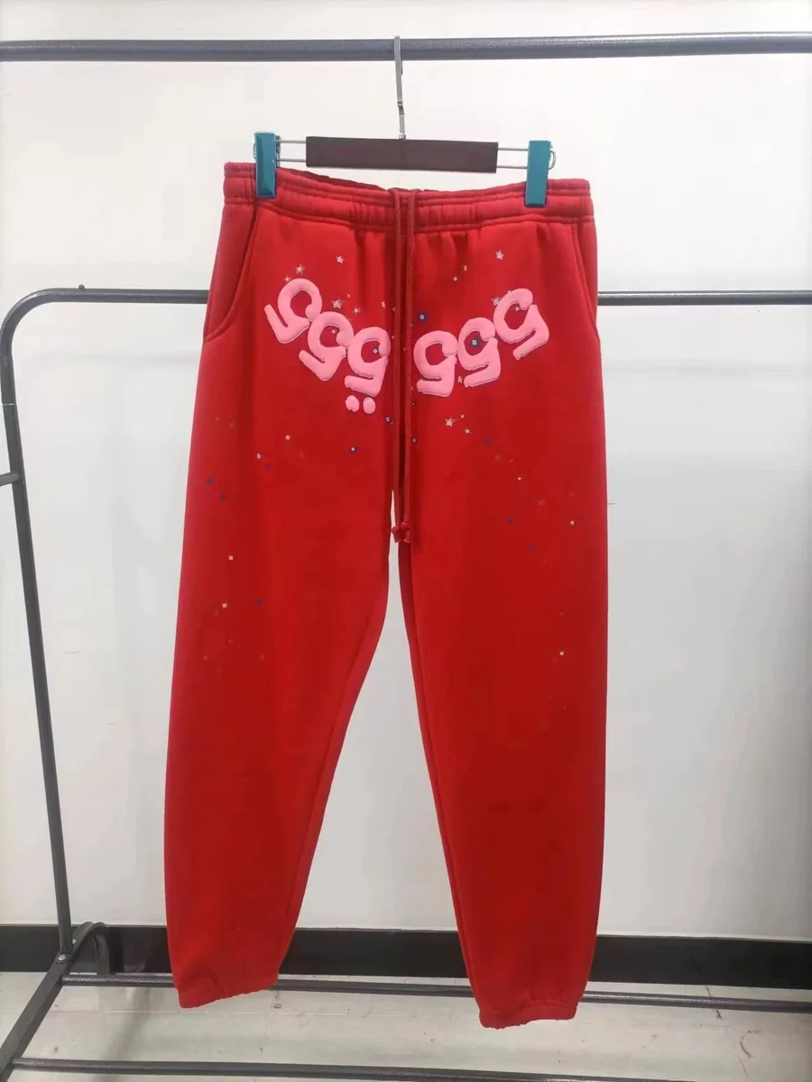 Other 922 Red Pants with Pink 'GGG' Print Casual Sweatpants Red - 1