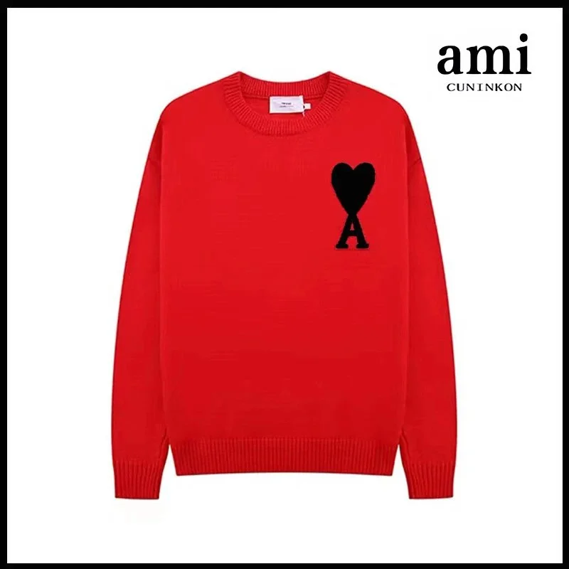 Ami Paris Ami Paris Ami de Coeur Red Heart Logo Sweater Red - 1