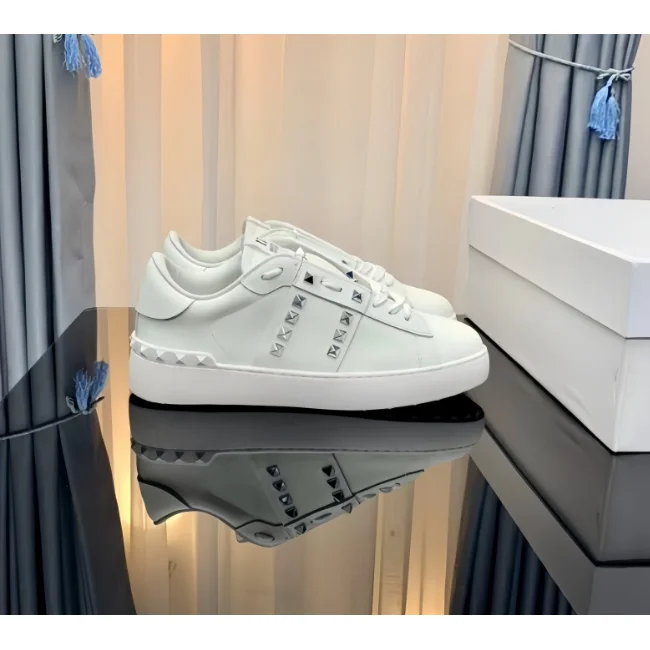 Valentino Valentino Rockstud White Leather Sneakers White - 1