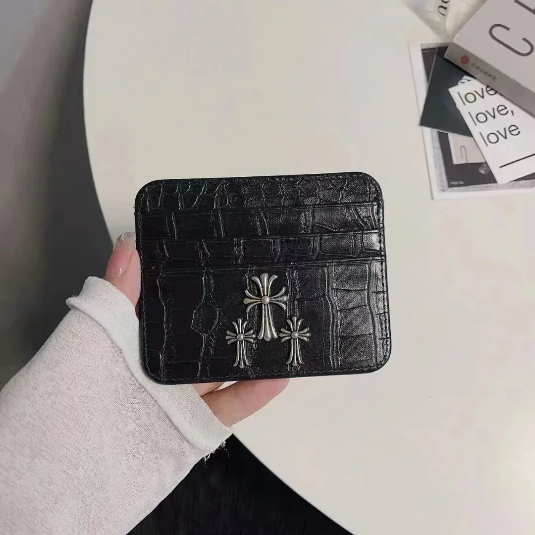 Chrome Hearts Chrome Hearts Crocodile Black Cross Card Holder Black - 1
