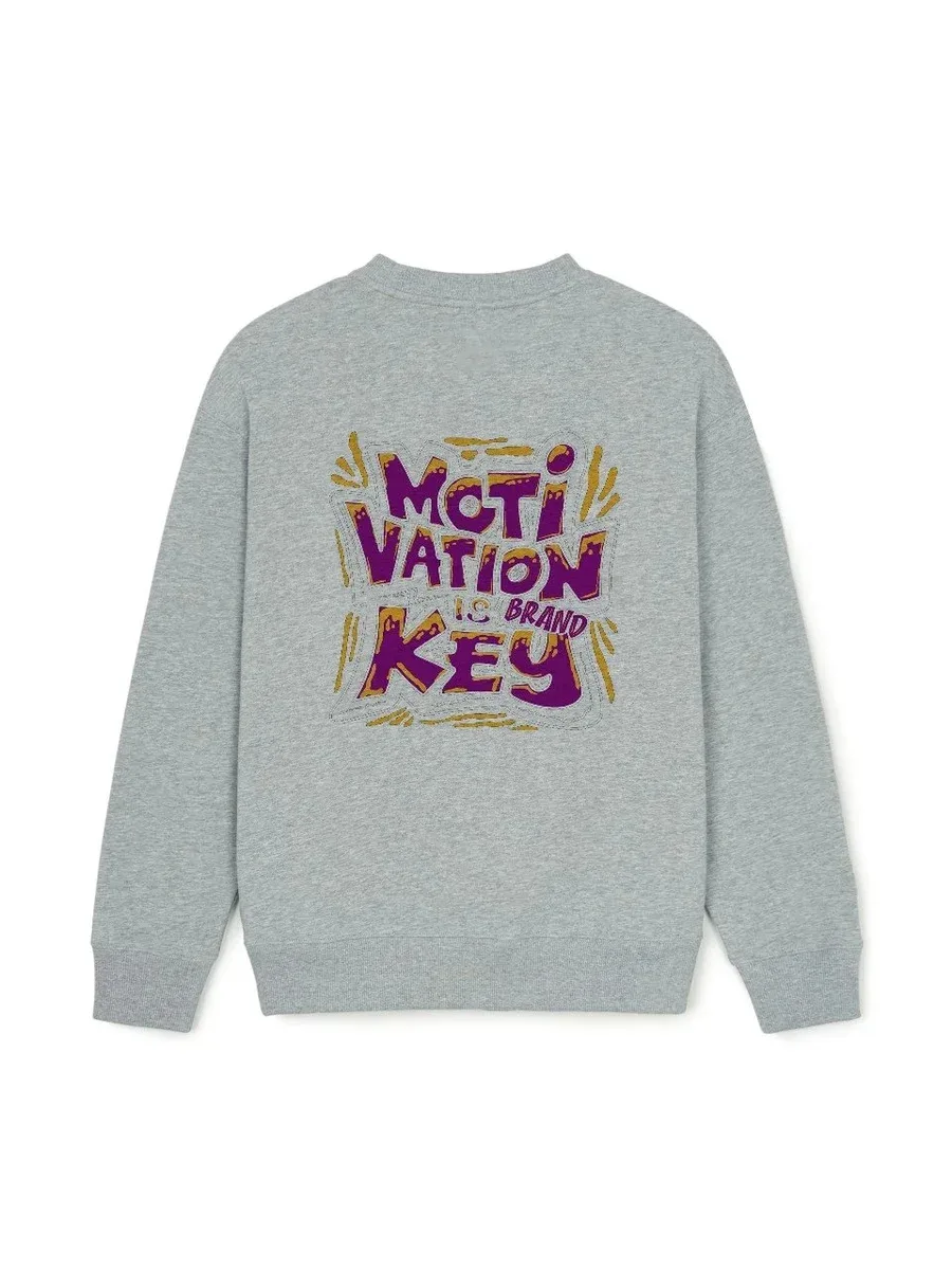 Other Unisex Grey 'Motivation is Brand Key' Graphic Sweatshirt Grey - 1