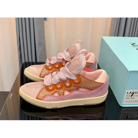 Lanvin Lanvin Pink Crystal Embellished Sneakers Pink - 1