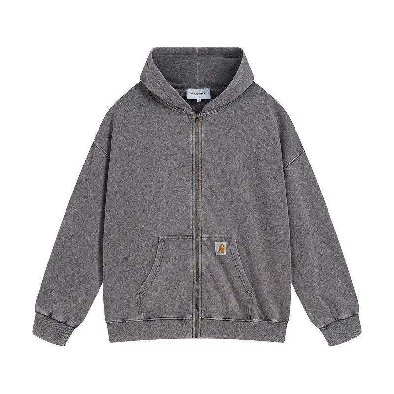 Carhartt Carhartt Detroit Washed Grey Zip-Up Hoodie Grey - 1