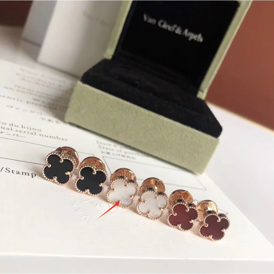 Van Cleef & Arpels Van Cleef & Arpels Alhambra Rose Gold Black Pearl Stud Earrings Black - 1