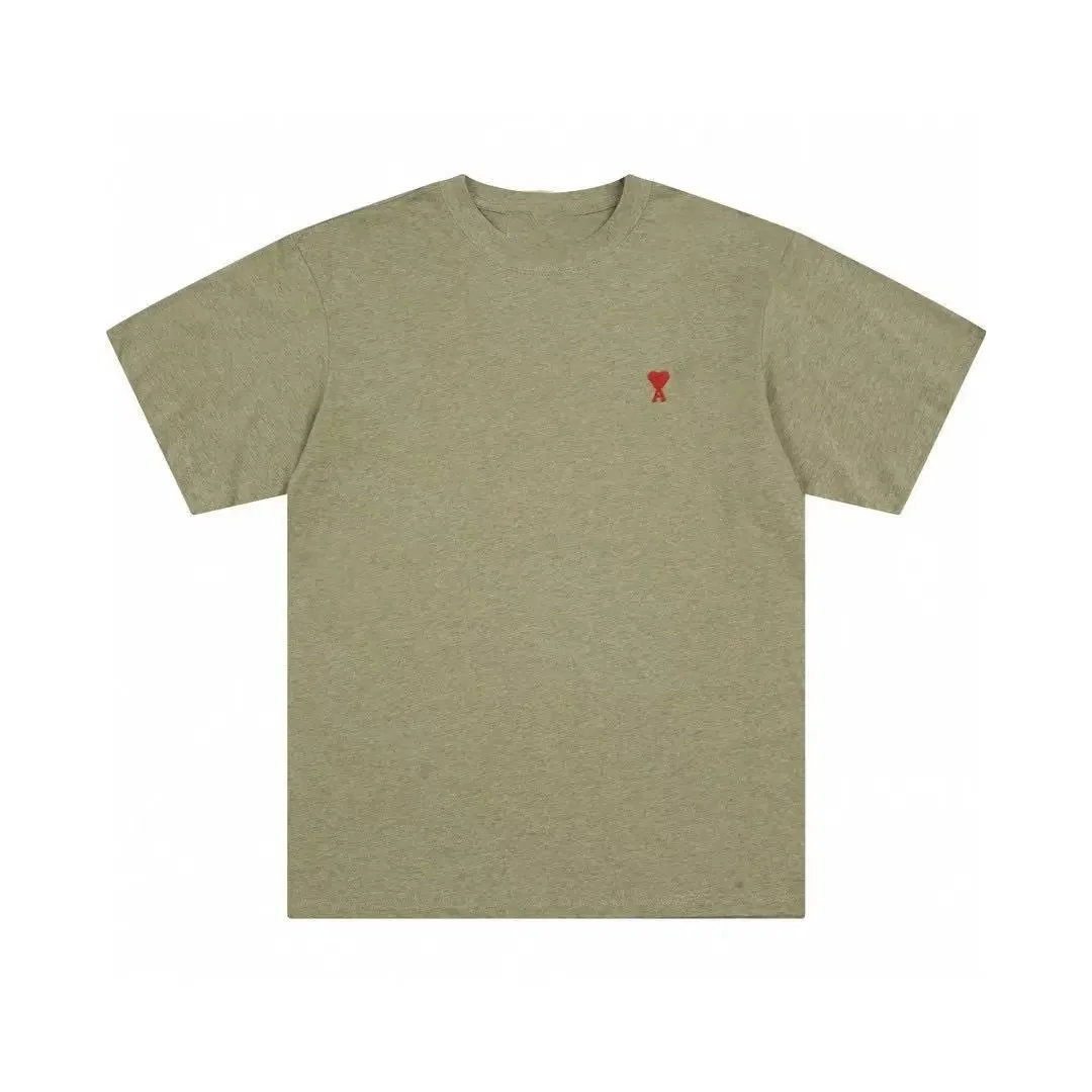 Ami Paris Ami Paris Ami de Coeur Olive Green T-Shirt Green - 1