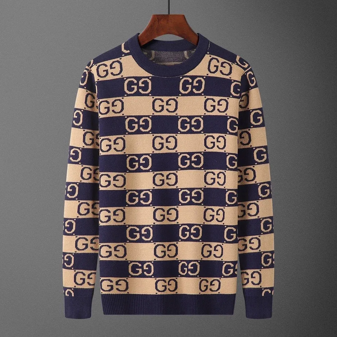 Gucci Gucci GG Marmont Beige/Navy Knit Sweater Beige - 1